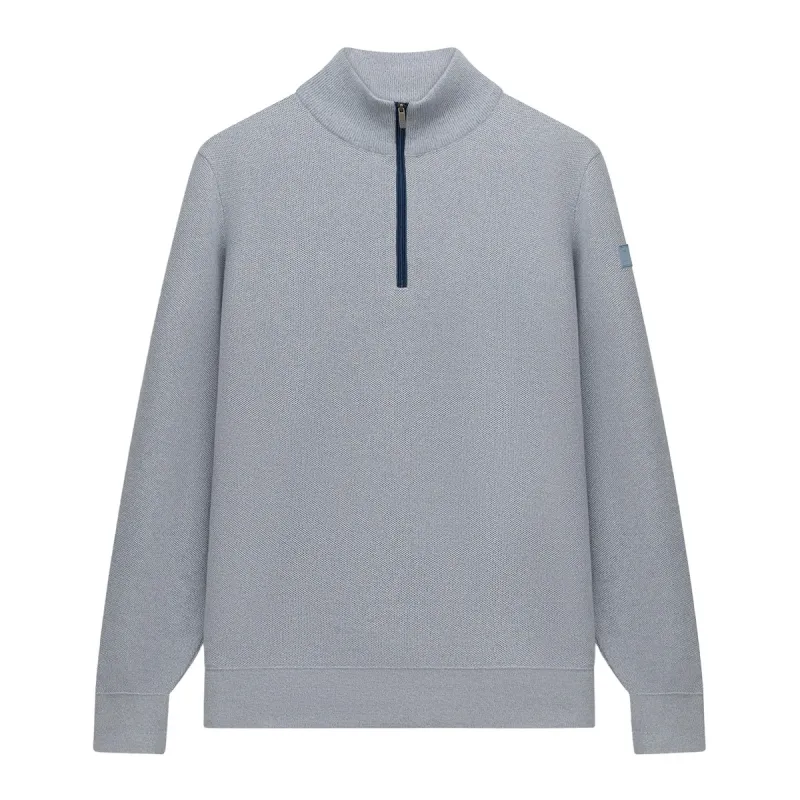 State of Art Pullover Sportzip Pl middenblauw:warm grijs 13116093