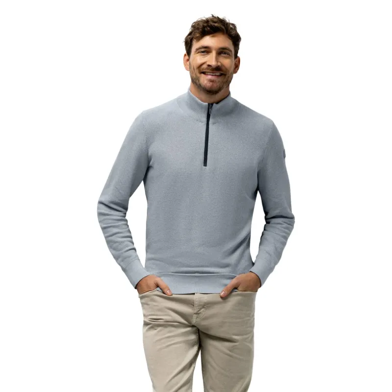 State of Art Pullover Sportzip Pl middenblauw:warm grijs 13116093