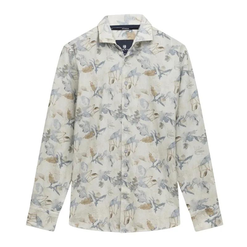 State of Art Shirt LS Print Struc kit:middenblauw 21416184