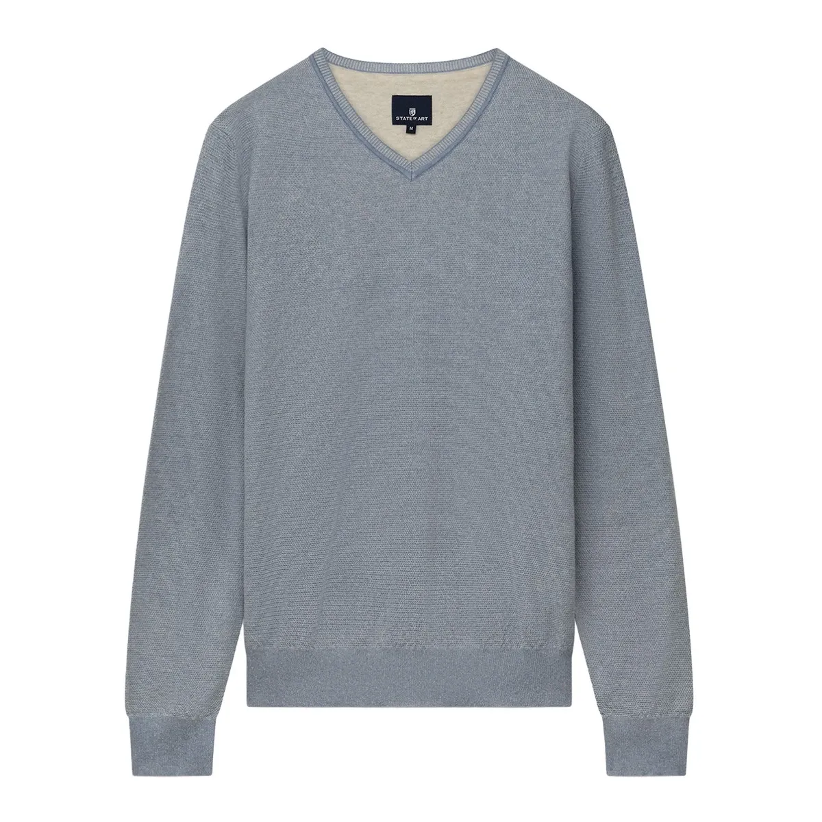 State of Art Pullover V-Neck Plai middenblauw:kit 12116056