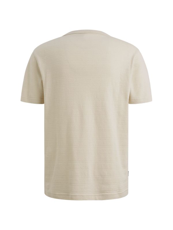 PME Legend Short sleeve r-neck jacquard strip Bone White PTSS2602563