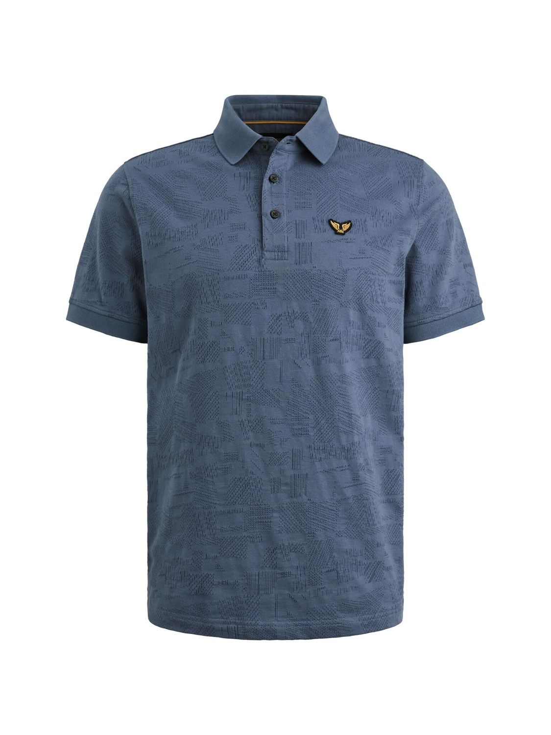 PME Legend Short sleeve polo jacquard jersey Bijou Blue PPSS2603883