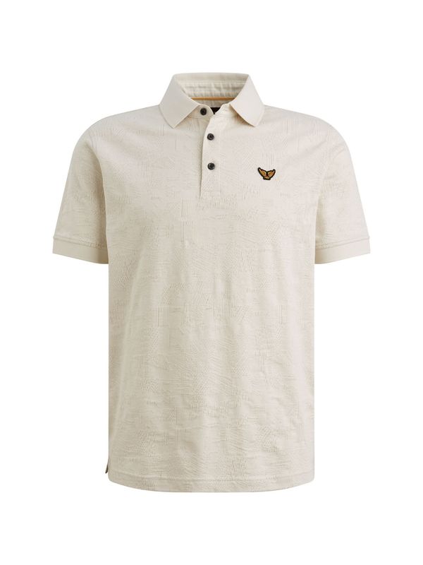 PME Legend Short sleeve polo jacquard jersey Bone White PPSS2603883
