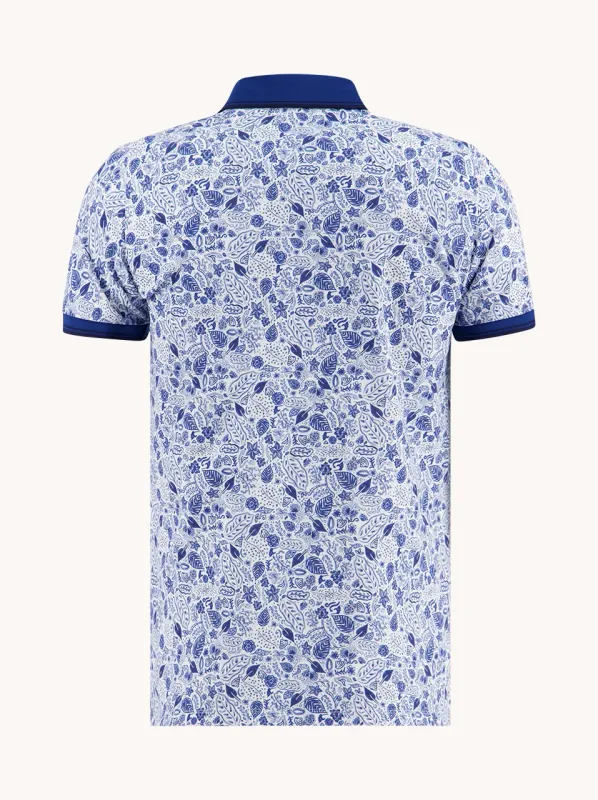 A fish named Fred Polo flower lines Blauw 33.305