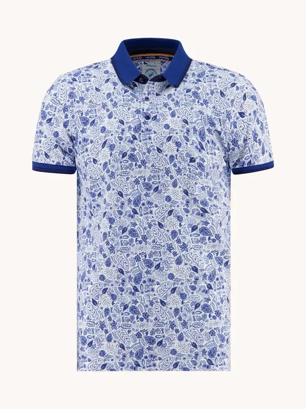 A fish named Fred Polo flower lines Blauw 33.305