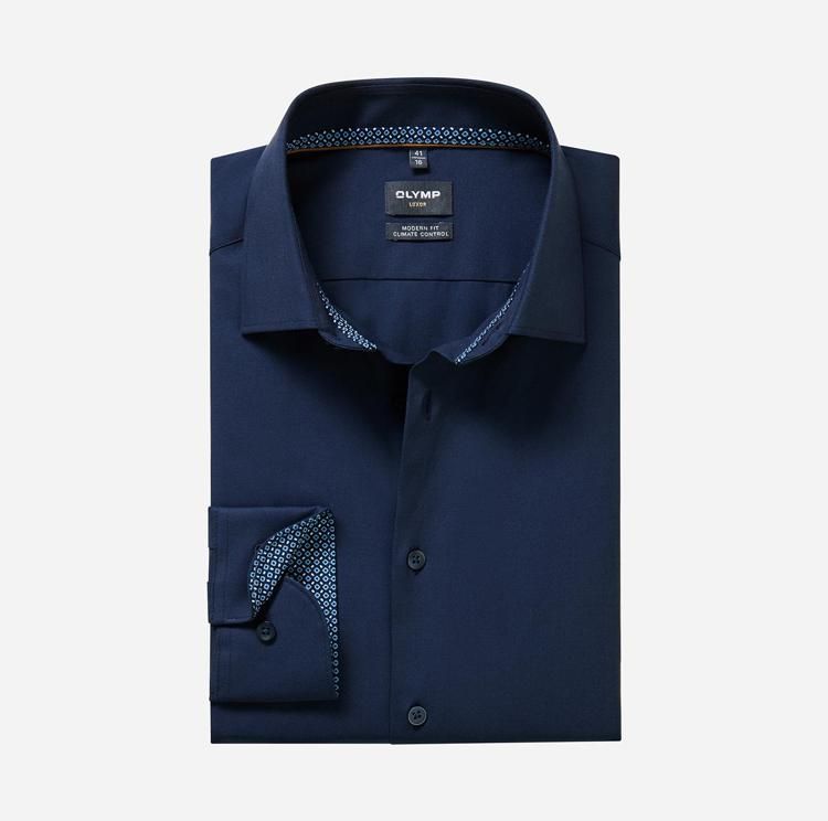 Olymp Overhemd Donkerblauw 13161418