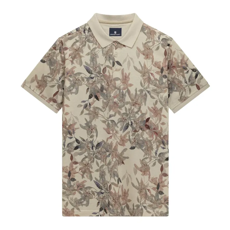 State of Art Poloshirt Piqu? SS P wit:koraal 46416433