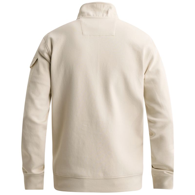 PME Legend Half zip collar interlock jersey Bone White PSW2608423