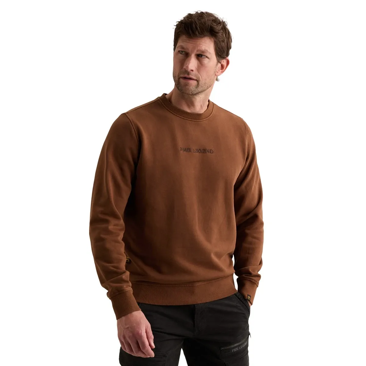 PME Legend Crewneck semi brushed garment dye Cappuccino PSW2609455