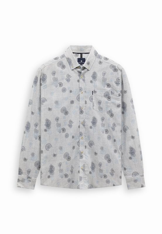State of Art Shirt LS Print Fine grijsblauw:donkerblauw 21426265