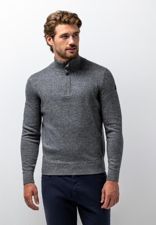 State of Art Pullover Sportzip Pl donkerbruin:Grint 13126077