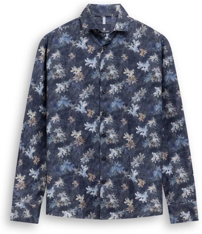 State of Art Shirt LS Print Flann donkerblauw:grijsblauw 21426208