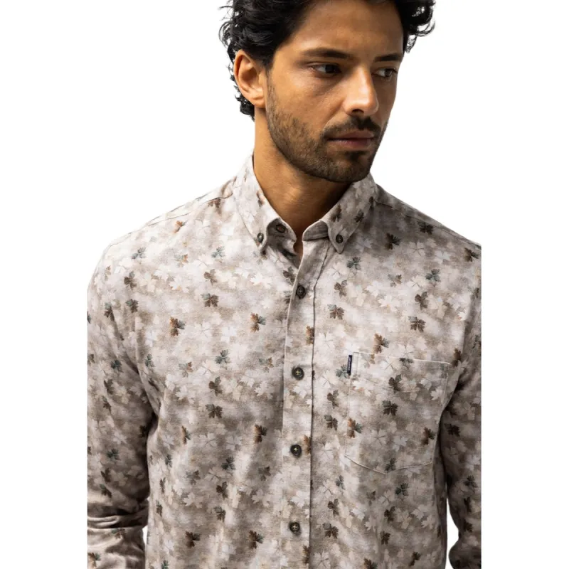 State of Art Shirt LS Print Fine taupe:cognac 21426254