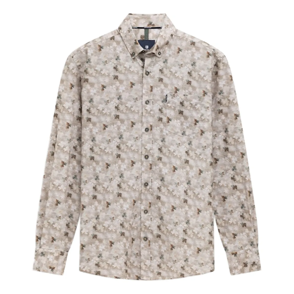 State of Art Shirt LS Print Fine taupe:cognac 21426254