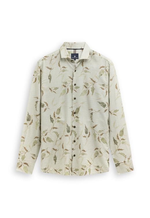 State of Art Shirt LS Print Fine mosgroen:cognac 21426256