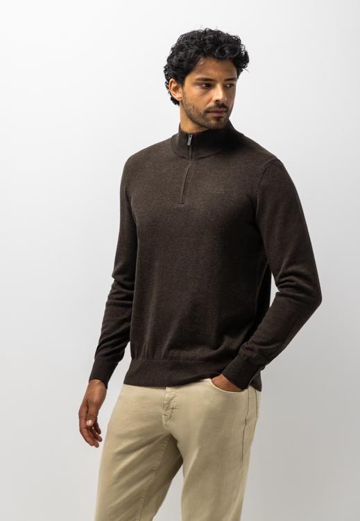 State of Art Pullover Sportzip Pl donkerbruin:uni 13126004