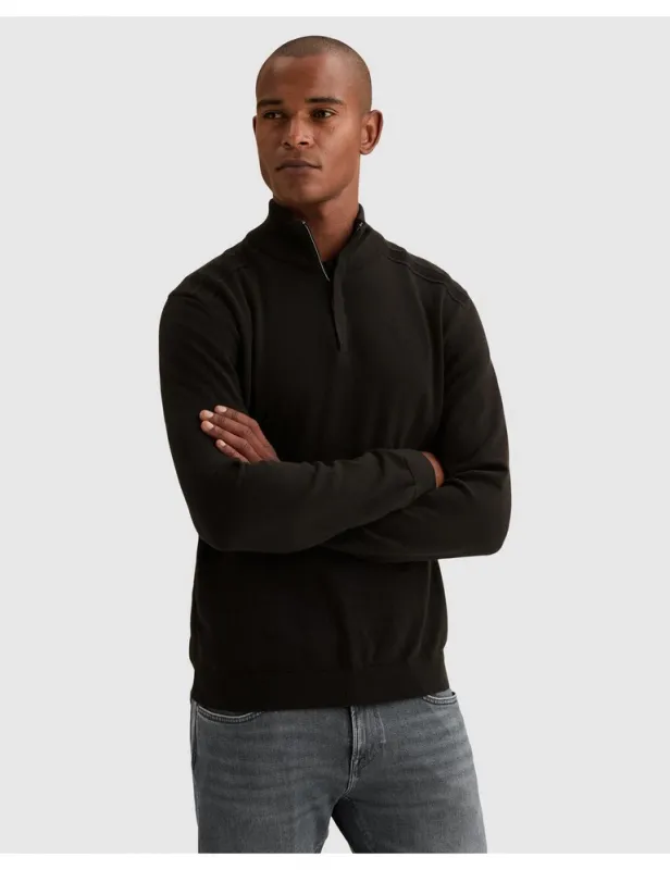 Vanguard Half zip collar cotton mouline Black Beauty VKW2609328