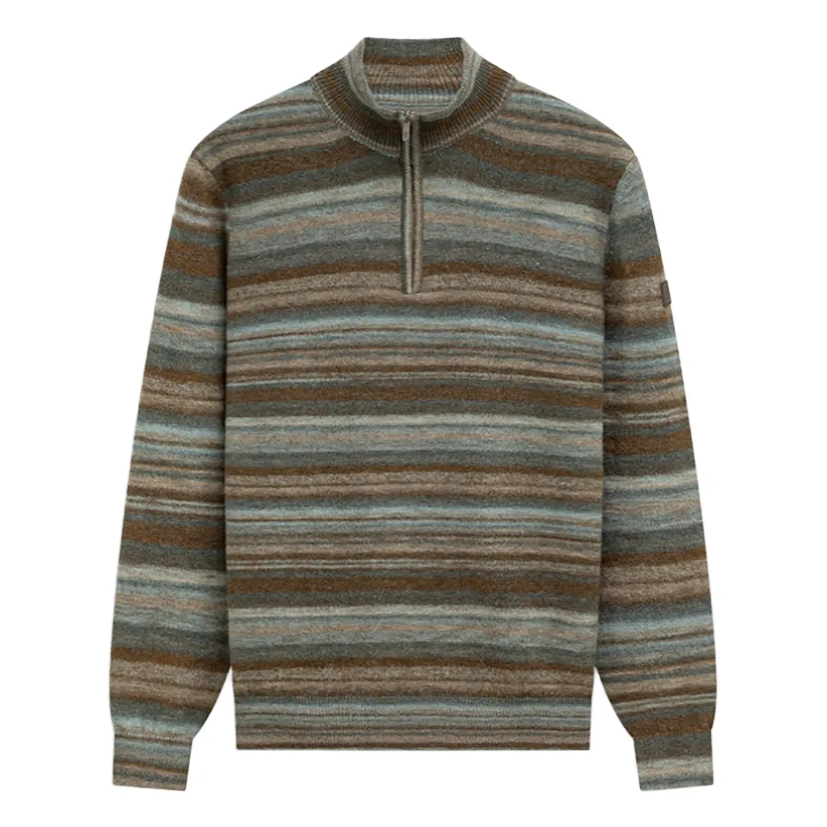 State of Art Pullover Sportzip St azuurblauw:bladgroen 13226081