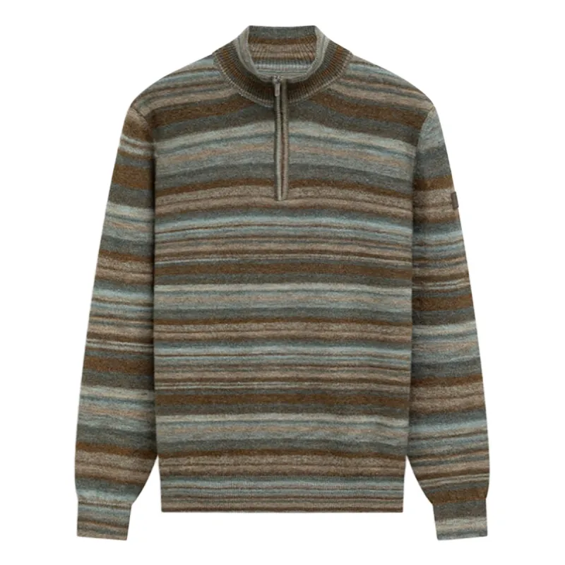 State of Art Pullover Sportzip St azuurblauw:bladgroen 13226081