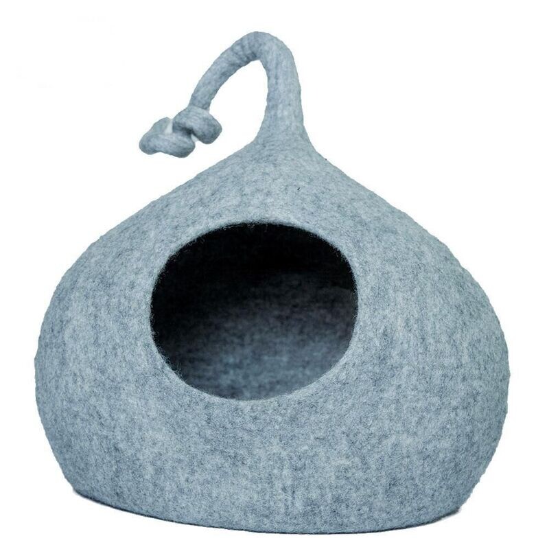 Whimsical Tail Trails: Handmade Multi-Color Felt Cat Cave