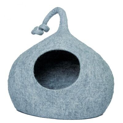 Whimsical Tail Trails: Handmade Multi-Color Felt Cat Cave