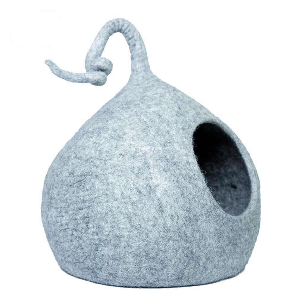 Whimsical Tail Trails: Handmade Multi-Color Felt Cat Cave