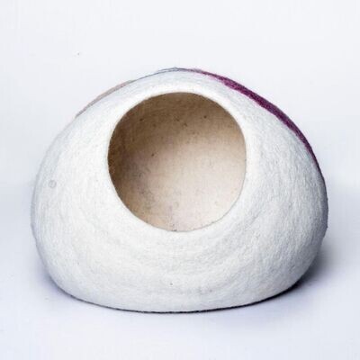 Handmade Multi-Color Round Felt Cat Cave Bed