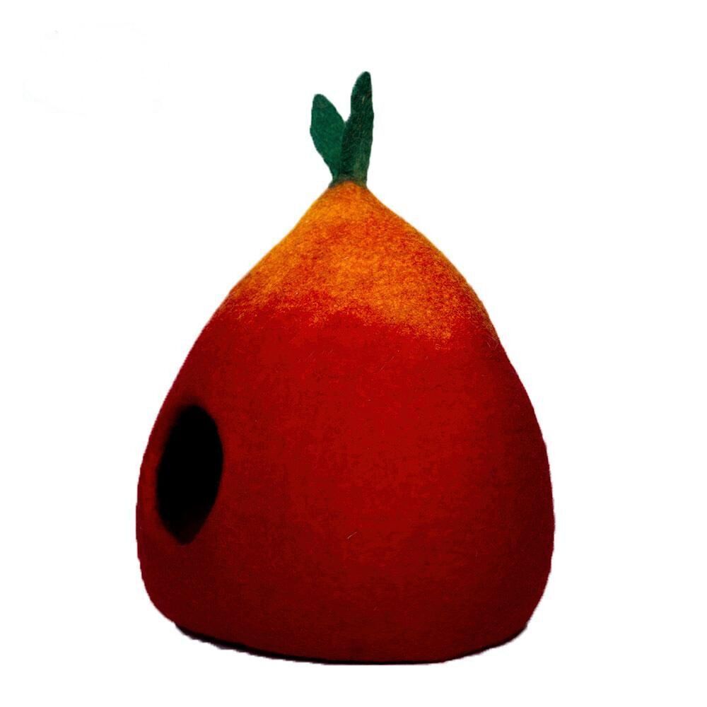 Nature's Haven: Leaf Design Multi-Color Felt Cat Cave