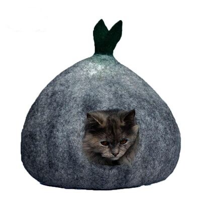 Whiskers & Leaves: Handmade Multi-Color Felt Cat Cave