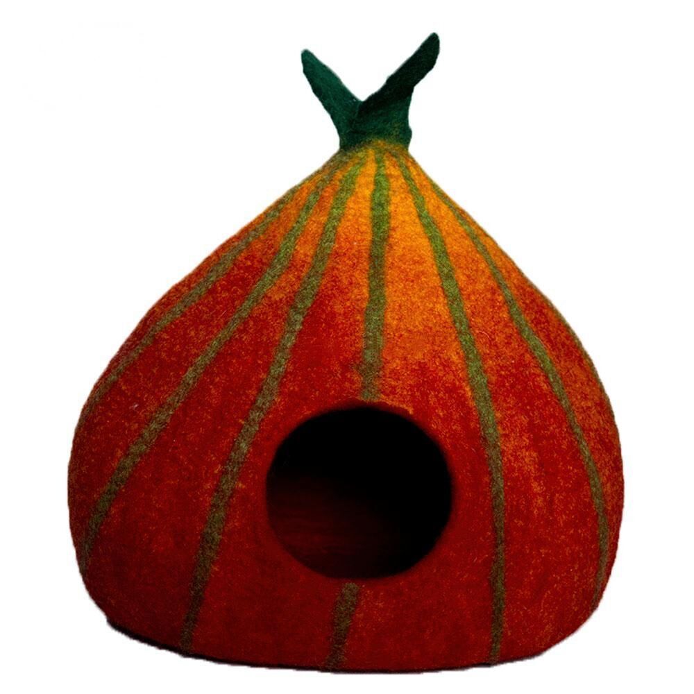 Leafy Dreams: Leaf Design Multi-Color Felt Cat Cave