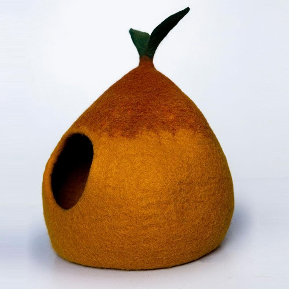 Nature's Harmony: Leaf Design Multi-Color Felt Cat Cave