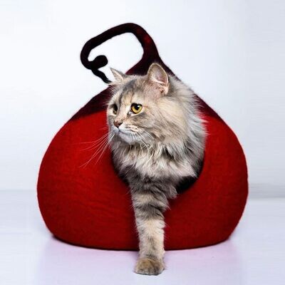 MerryTail: Tail Design Multi-Color Felt Cat Cave