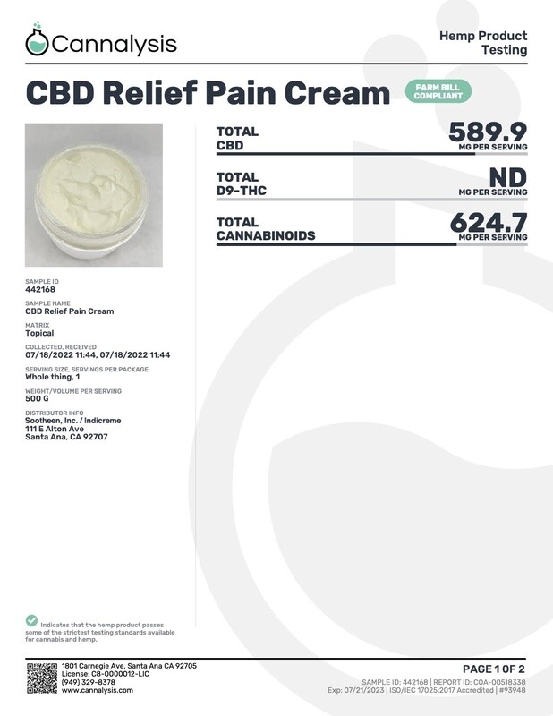 IndiCreme CBD - 4 oz Container