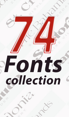 74 fonts collection