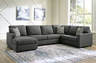 Edenfield Charcoal 3-Piece Sectional with Chaise