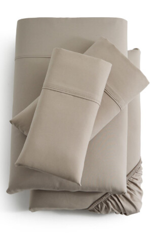 Weekender Sandstone Microfiber Sheet Set - Twin