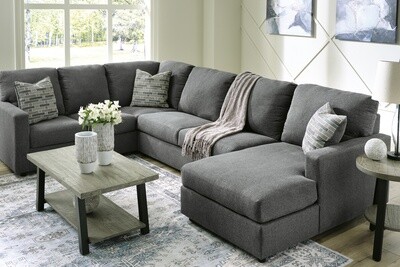 Edenfield Charcoal 3-Piece Sectional with Chaise (Special Order)