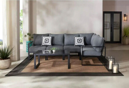 6-Pc Hampton Bay Barclay Outdoor Sectional Sofa Set