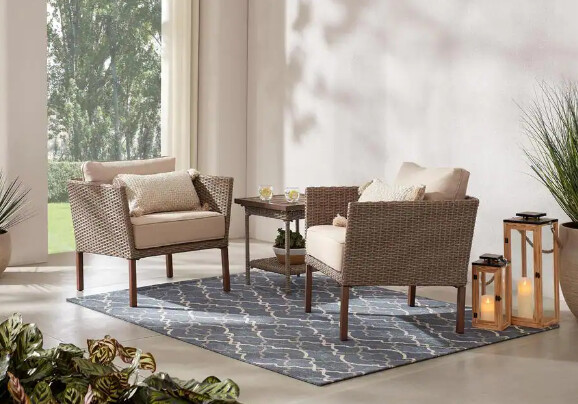 Oakshire 2-Piece Wicker Outdoor Patio Seating Set