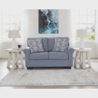 Carissa Manor -Denim Loveseat