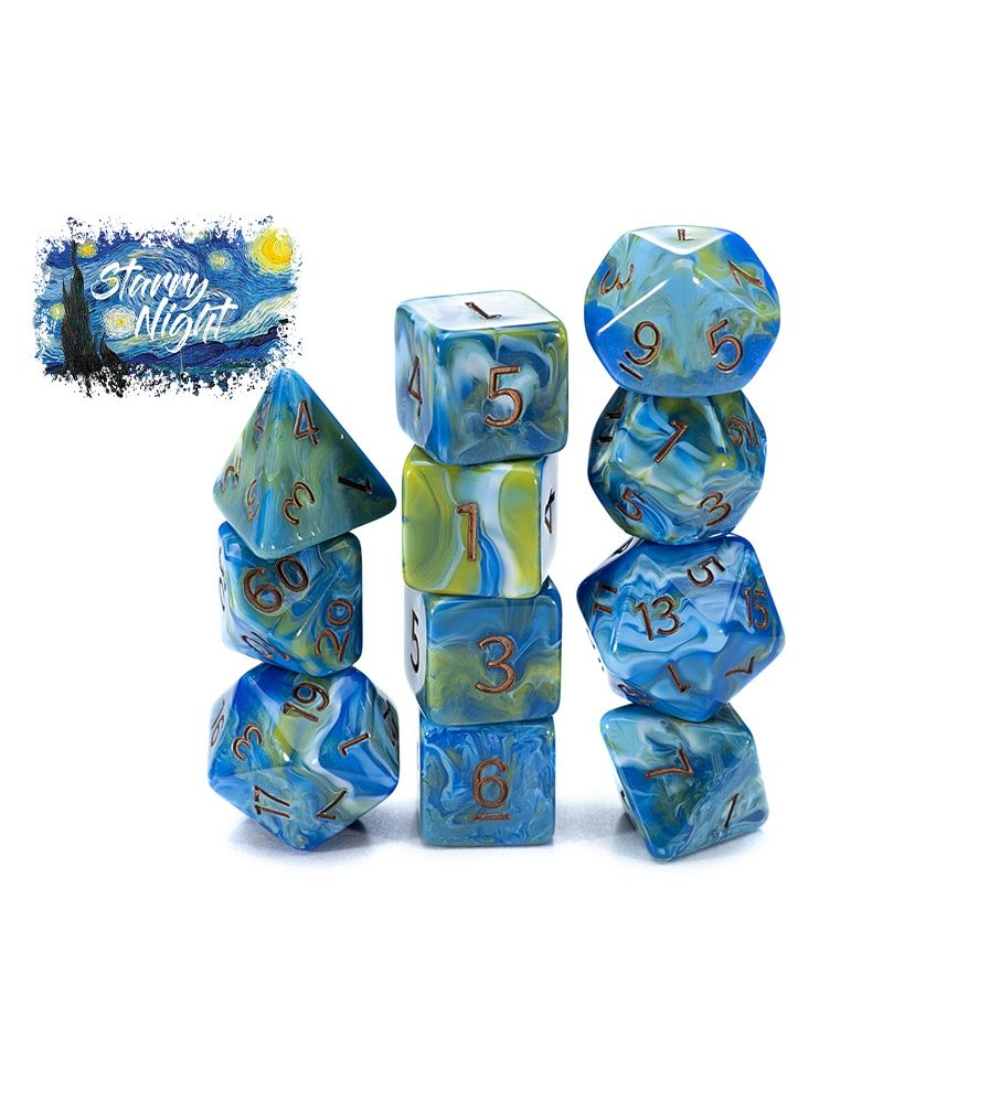7-Die Set: Van Gogh Dice- Starry Night