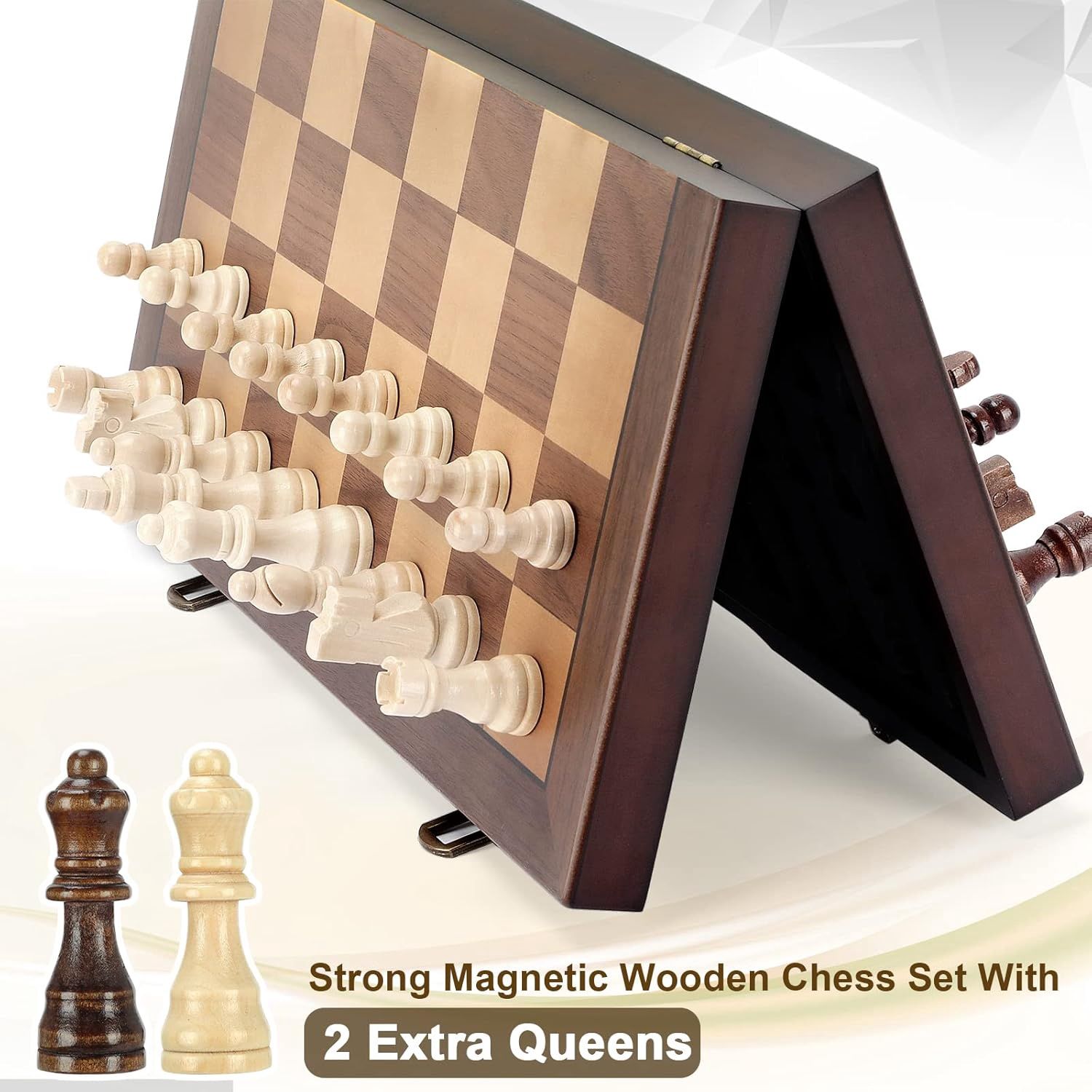 Classic Wooden Magnetic 15&quot; Chess Set