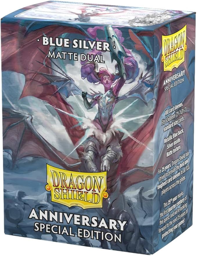 Dragon Shield Sleeves: Standard DUAL - Matte Blue &amp; Silver