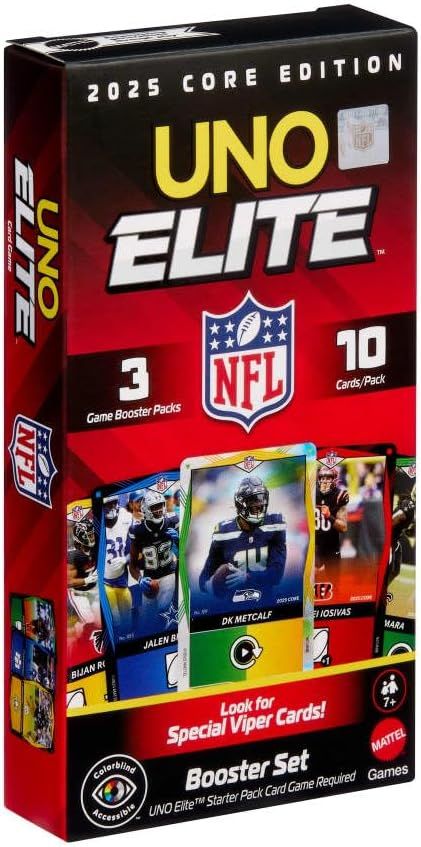 Uno Elite NFL 2025 Core Edition 3PK Booster
