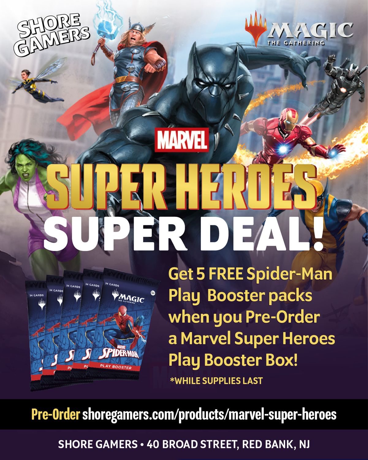 Magic: The Gathering - Marvel Super Heroes Play Booster Display