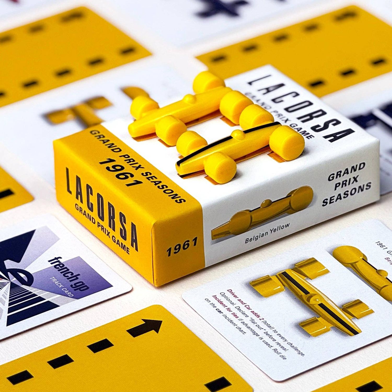 LACORSA GRAND PRIX GAME - Lacorsa 1961 Racecar Set: Belgian Yellow