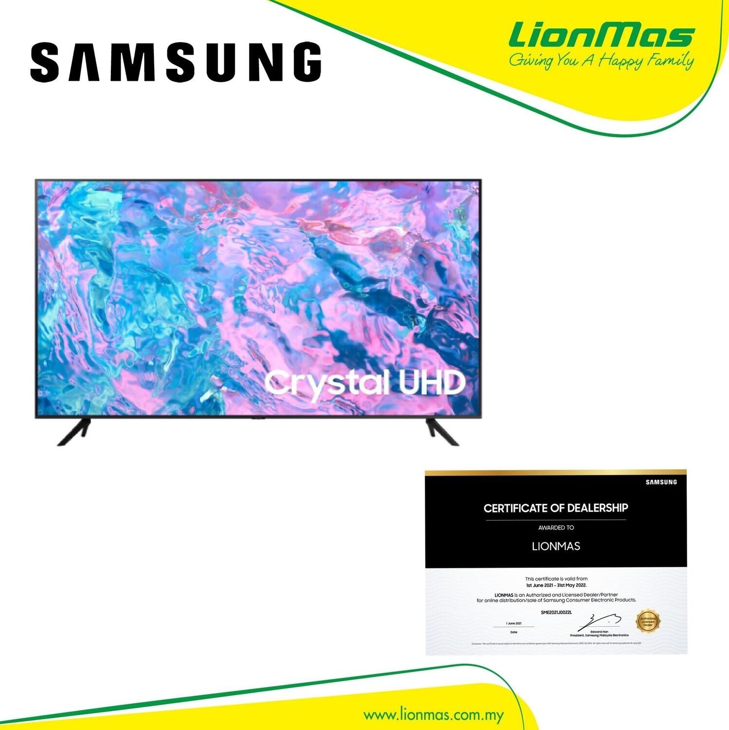 SAMSUNG 43" 4K UHD SMART TV UA43CU7000KX