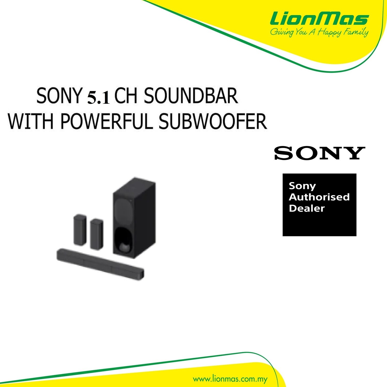 SONY 5.1CH 400W SOUNDBAR SYSTEM HT-S20R