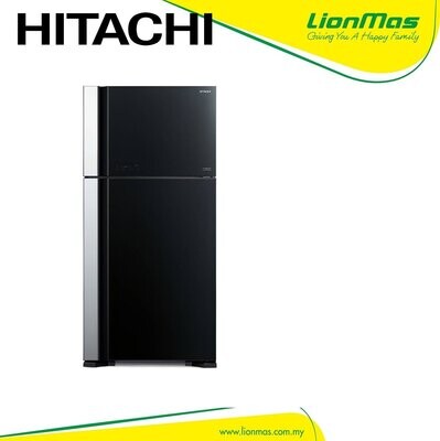 HITACHI 2 DOORS FRIDGE (601L) GLASS R-V710P7M1GBK
