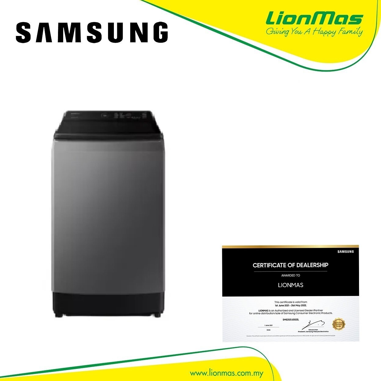 SAMSUNG 12KG TOP LOAD WASHING MACHINE ECOBUBBLE WA12CG5745BDFQ